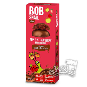 Bob Snail przekąska jabłkowo-truskawkowa w mlecznej czekoladzie 30g