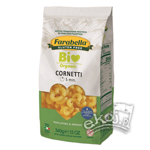 Makaron kukurydziano-ryżowy kolanka bezglutenowy BIO 340g Farabella