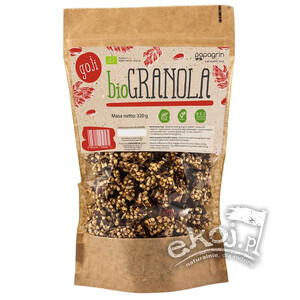 Granola z goji bez dodatku cukrów bezglutenowa BIO 320g Papagrin