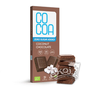 Czekolada kokosowa bez dodatku cukru BIO 40g Cocoa