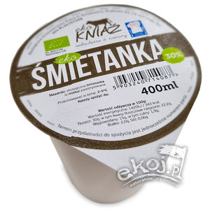 Śmietanka kremówka 30% duża BIO 400ml Eko Kniaź