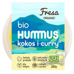 Hummus z kokosem i curry BIO 200g Fresa Organic