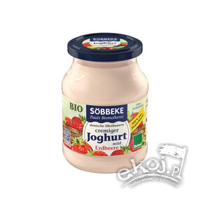 Jogurt kremowy truskawkowy BIO 500g Sobbeke