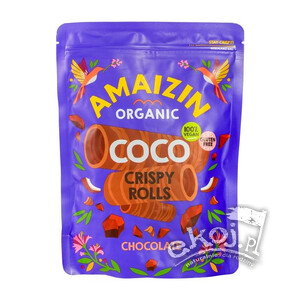 Rollsy - chrupiące rurki kokosowo-czekoladowe bezglutenowe BIO 140g Amaizin