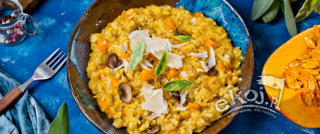 Jesienne risotto z dynią i grzybami