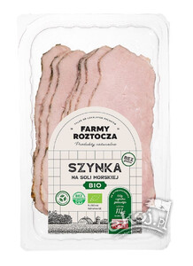 Szynka na soli morskiej w PLASTRACH BIO 100g Farmy Roztocza